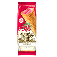 "Farmer`s" cranberry ice cream (made from sweet cream) in wafer cone 200 ml