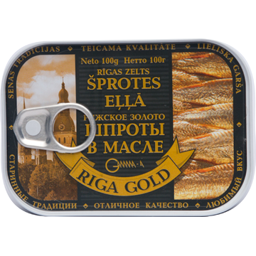 SMOKED SPRATS IN OIL 100G “RIGA GOLD”