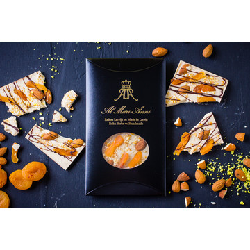 AL MARI ANNI | WHITE CHOCOLATE WITH DRIED APRICOTS, ROASTED ALMONDS AND LEMON ZEST