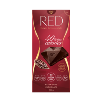 RED Delight no added sugar reduced calories Extra dark chocolate, 60% cocoa. With sweeteners. 100g