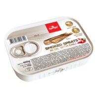 Smoked sprats in oil with chili 100g